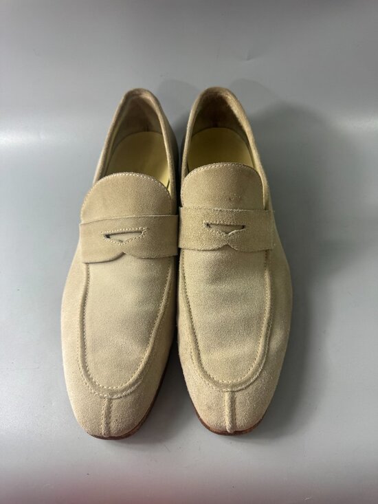 Authentic Ermenegildo Zegna L\'Asola suede penny loafers, Size 11 D main image 4